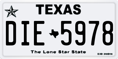 TX license plate DIE5978