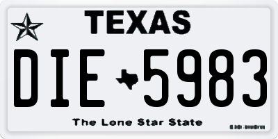 TX license plate DIE5983