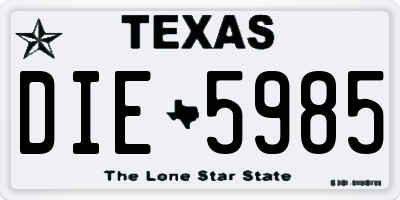 TX license plate DIE5985