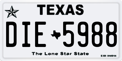 TX license plate DIE5988