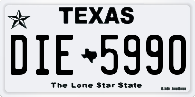 TX license plate DIE5990