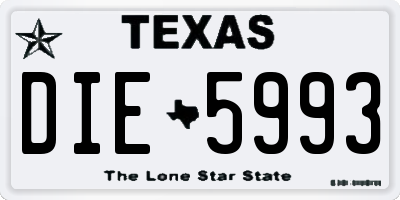 TX license plate DIE5993