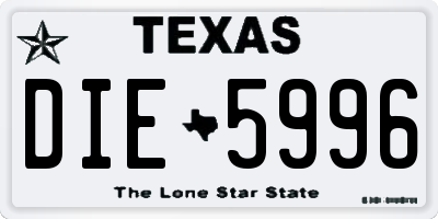 TX license plate DIE5996