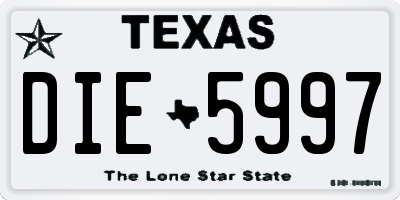 TX license plate DIE5997