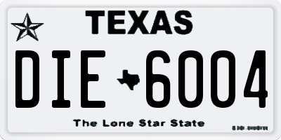 TX license plate DIE6004
