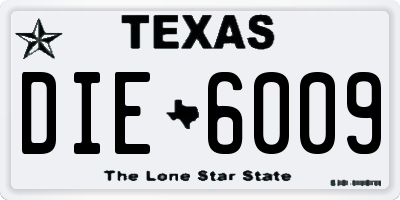 TX license plate DIE6009