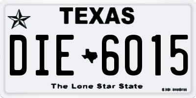 TX license plate DIE6015