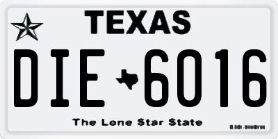TX license plate DIE6016