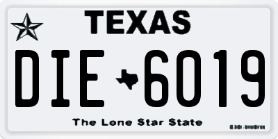 TX license plate DIE6019