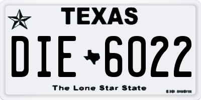 TX license plate DIE6022