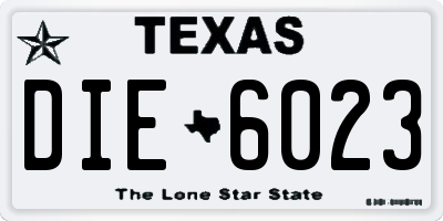 TX license plate DIE6023