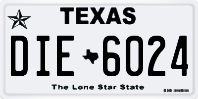 TX license plate DIE6024