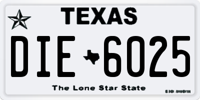 TX license plate DIE6025
