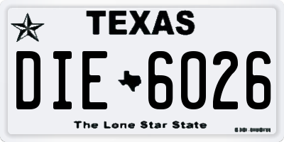 TX license plate DIE6026