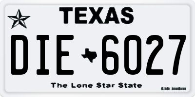 TX license plate DIE6027