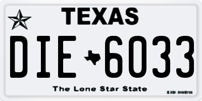 TX license plate DIE6033