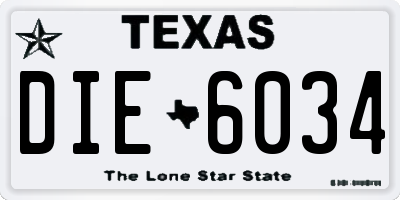TX license plate DIE6034