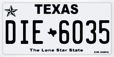 TX license plate DIE6035