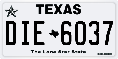 TX license plate DIE6037