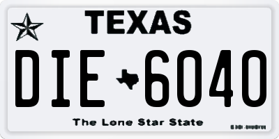 TX license plate DIE6040