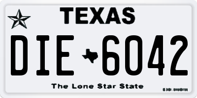 TX license plate DIE6042