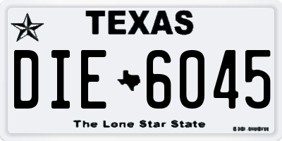 TX license plate DIE6045