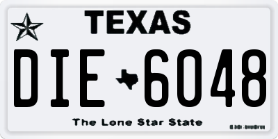 TX license plate DIE6048