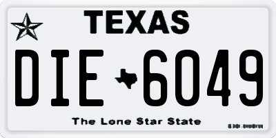TX license plate DIE6049