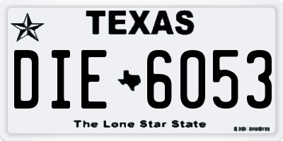 TX license plate DIE6053