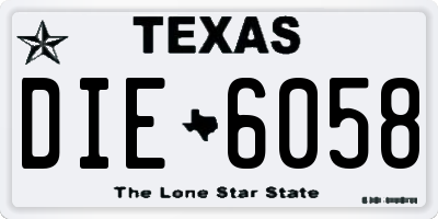 TX license plate DIE6058