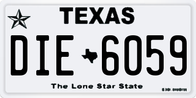 TX license plate DIE6059