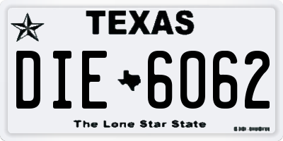 TX license plate DIE6062