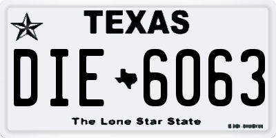 TX license plate DIE6063