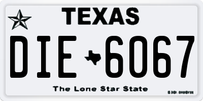 TX license plate DIE6067