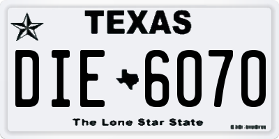 TX license plate DIE6070