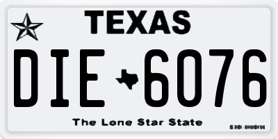 TX license plate DIE6076