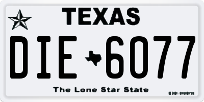 TX license plate DIE6077