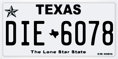 TX license plate DIE6078