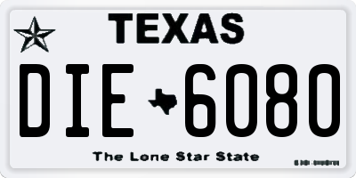 TX license plate DIE6080