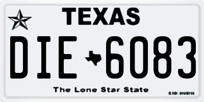 TX license plate DIE6083