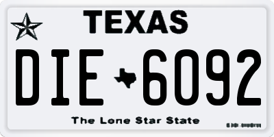 TX license plate DIE6092