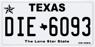 TX license plate DIE6093