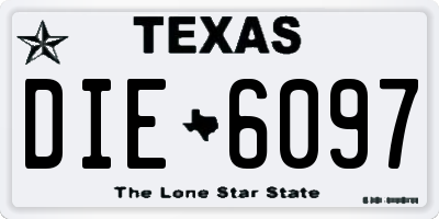 TX license plate DIE6097