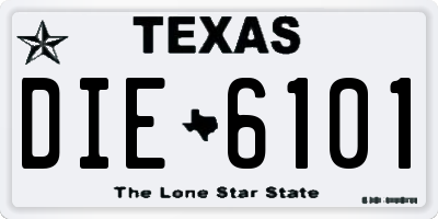 TX license plate DIE6101