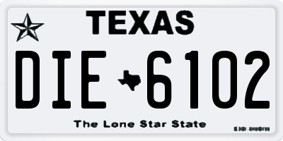 TX license plate DIE6102