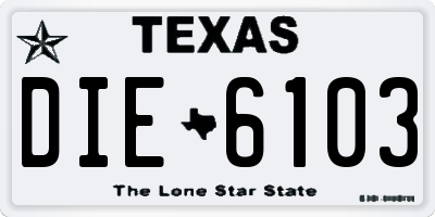 TX license plate DIE6103
