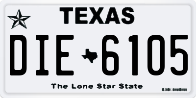 TX license plate DIE6105