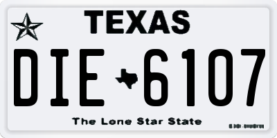 TX license plate DIE6107