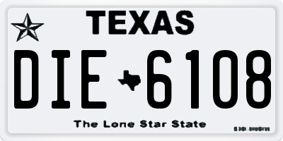 TX license plate DIE6108