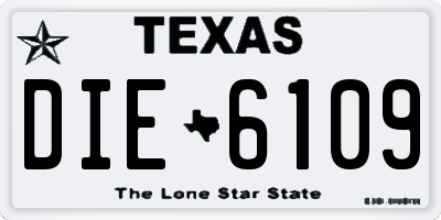 TX license plate DIE6109